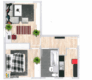 2-Raum-Wohnung mit Balkon - Grundriss